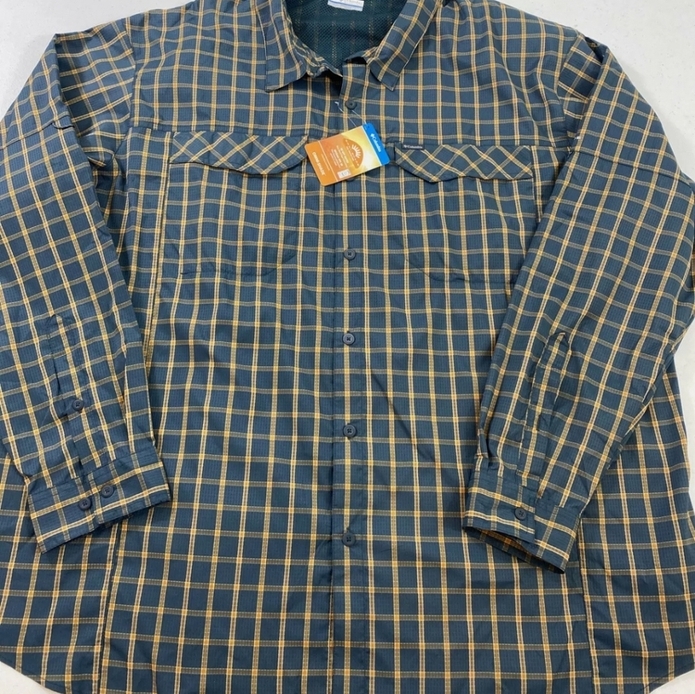 Columbia Omni Shade Silver Ridge Lite Plaid Long Sleeve Shirt Men’s Size 2X